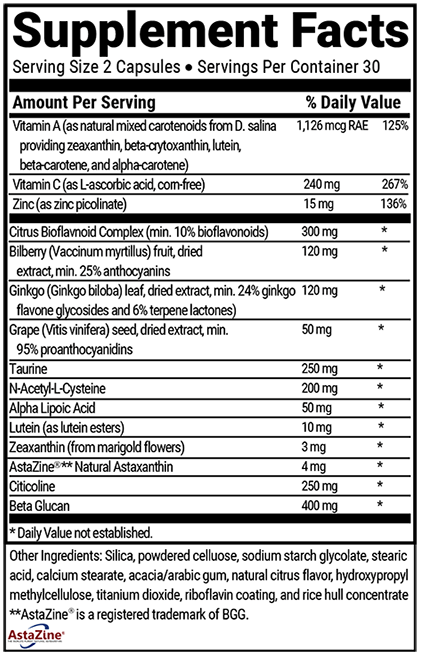 Advanced Vision Formula Supplement Facts