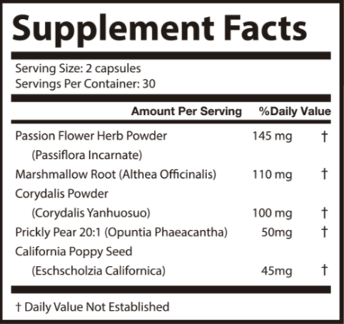 NerveCalm supplement facts