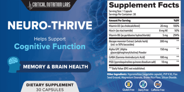 Neuro-Thrive Brain Support Ingredients Supplement Facts