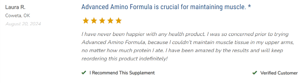Advanced Amino Formula Customer Reviews