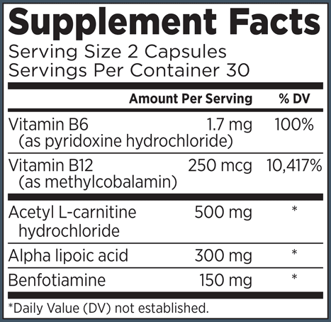 Advanced Nerve Support Supplement Facts